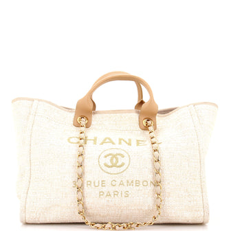 Chanel Deauville Tote Raffia with Glitter Detail Medium