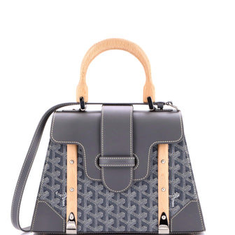 Goyard Saigon Top Handle Bag Coated Canvas with Leather PM