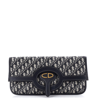 Christian Dior Fold Over Clutch Oblique Canvas
