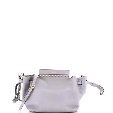 Valentino Garavani Rockstud Drawstring Crossbody Bag Leather Small