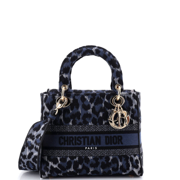 Christian Dior Lady D-Lite Bag Mizza Embroidered Canvas Medium