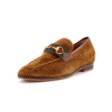 Gucci Men's Paride Web Loafers Corduroy