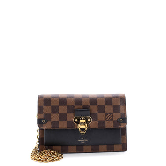 Louis Vuitton Vavin Chain Wallet NM Damier with Leather