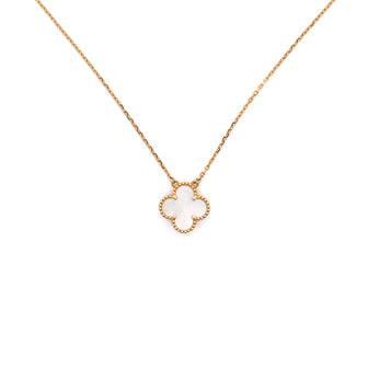 Van Cleef & Arpels Vintage Alhambra Pendant Necklace 18K Yellow Gold and Mother of Pearl