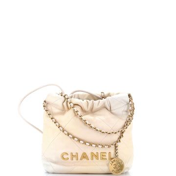Chanel 22 Chain Hobo Quilted Shaded Calfskin Mini