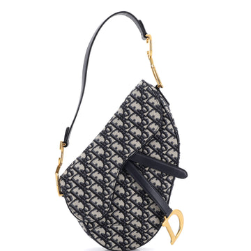 Christian Dior Saddle Handbag Oblique Canvas Medium