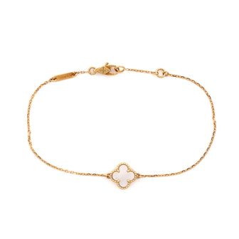 Van Cleef & Arpels Sweet Alhambra Bracelet 18K Yellow Gold and Mother of Pearl