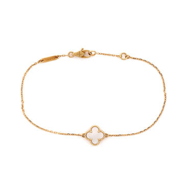 Van Cleef & Arpels Sweet Alhambra Bracelet 18K Yellow Gold and Mother of Pearl