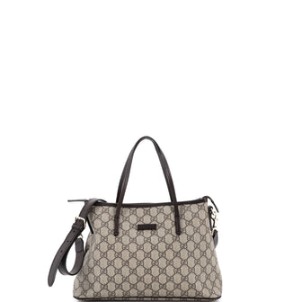 Gucci Convertible Zip Tote GG Coated Canvas with Leather Small