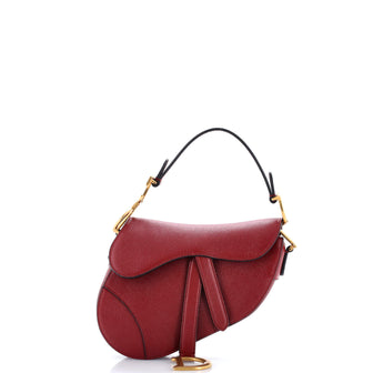 Christian Dior Saddle Handbag Leather Mini