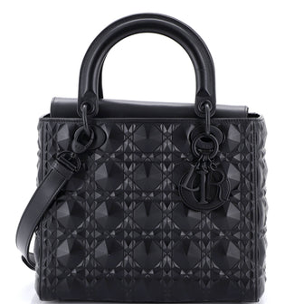 Christian Dior Lady Dior Bag Diamond Motif Cannage Calfskin Medium