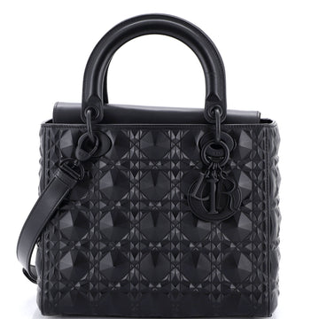 Christian Dior Lady Dior Bag Diamond Motif Cannage Calfskin Medium