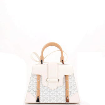 Goyard Saigon Top Handle Bag Coated Canvas with Leather PM