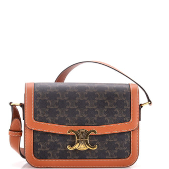 Celine Triomphe Shoulder Bag Triomphe Coated Canvas Medium