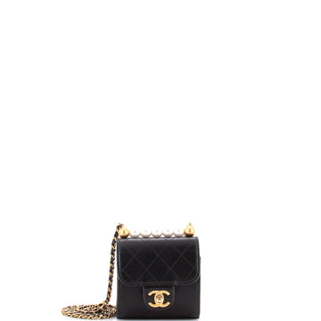Chanel Chic Pearls Flap Clutch with Chain Quilted Goatskin Mini