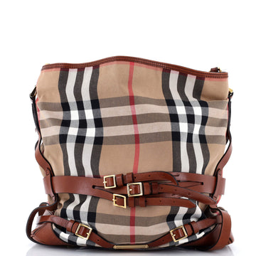 Burberry Bridle Gosford Hobo House Check Canvas Medium
