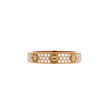 Cartier Love Wedding Band Pave Diamonds Ring 18K Yellow Gold and Diamonds