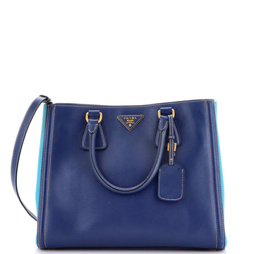 Prada Bicolor Lux Convertible Open Tote Saffiano Leather Medium
