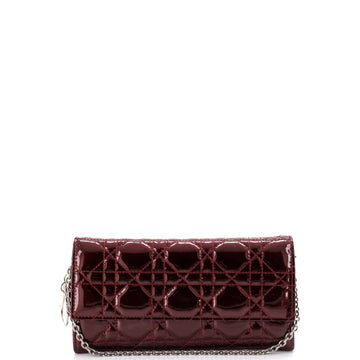 Christian Dior Lady Dior Rendez Vous Short Chain Wallet Cannage Quilt Patent
