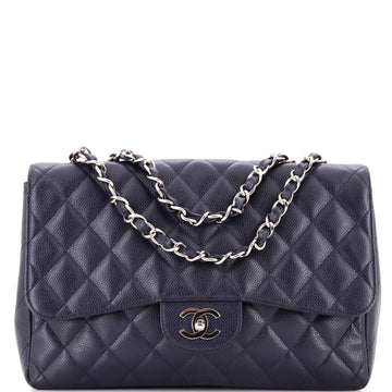 Chanel Classic Single Flap Bag Quilted Caviar Jumbo