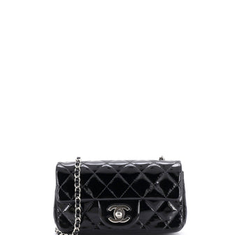 Chanel Classic Single Flap Bag Quilted Patent Extra Mini