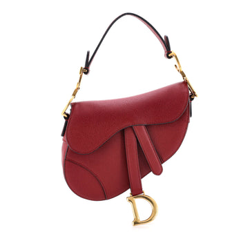 Christian Dior Saddle Handbag Leather Mini
