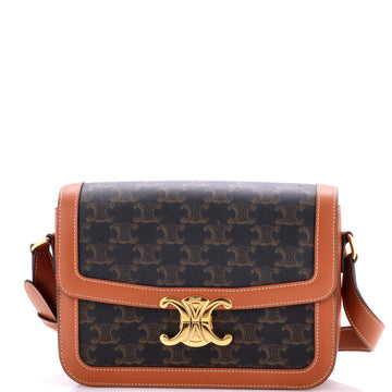 Celine Triomphe Shoulder Bag Triomphe Coated Canvas Medium