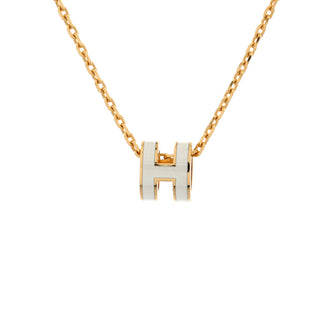 Hermes Pop H Pendant Chain Necklace Metal and Enamel Mini