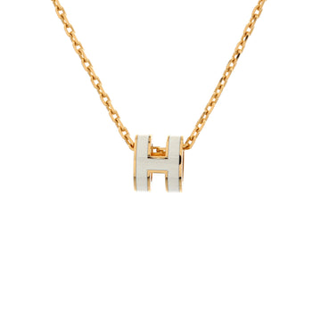 Hermes Pop H Pendant Chain Necklace Metal and Enamel Mini