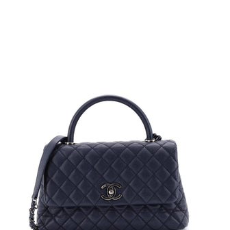 Chanel Coco Top Handle Bag Quilted Caviar Small