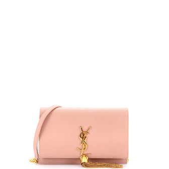 Saint Laurent Classic Monogram Tassel Chain Wallet Leather