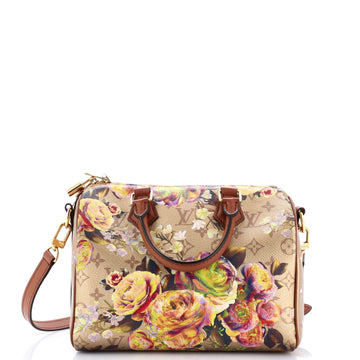 Louis Vuitton Speedy Bandouliere Bag Limited Edition Flowers Monogram Canvas 25