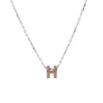 Hermes Pop H Pendant Chain Necklace Metal and Enamel Mini