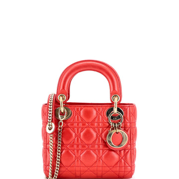 Christian Dior Lady Dior Chain Bag Cannage Quilt Iridescent Leather Mini