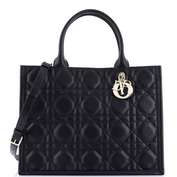 Christian Dior Book Tote with Strap Cannage Quilt Lambskin Medium