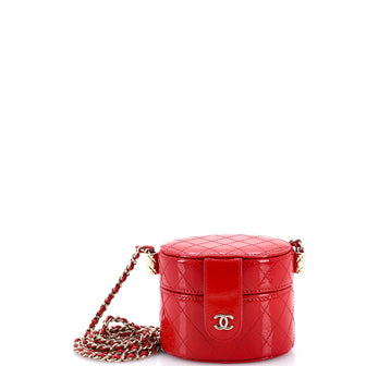 Chanel CC Allure Vanity Case with Chain Quilted Patent Mini