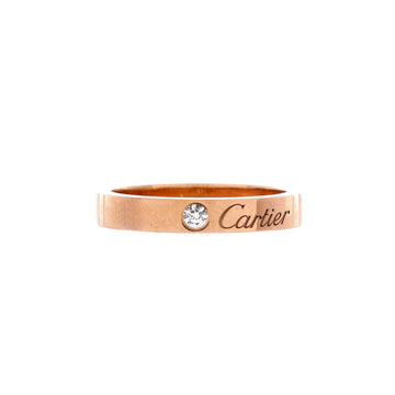 Cartier C de Cartier Wedding Band Ring 18K Rose Gold with Diamond