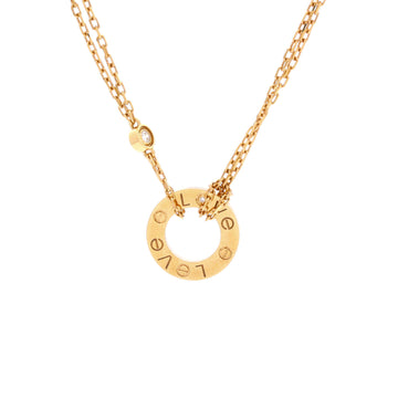 Cartier 2 Diamonds Love Pendant Necklace 18K Yellow Gold and Diamonds