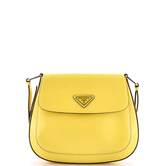 Prada Cleo Flap Shoulder Bag Spazzolato Leather Small