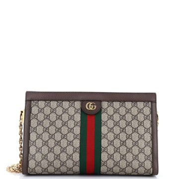 Gucci Ophidia Chain Shoulder Bag GG Coated Canvas Medium