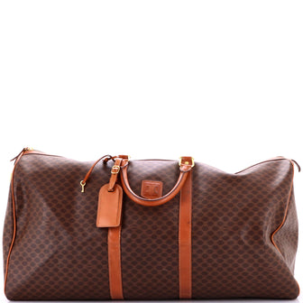 Celine Vintage Duffle Bag Macadam Coated Canvas Large