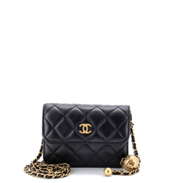 Chanel Pearl Crush Flap Clutch with Chain Quilted Lambskin Mini