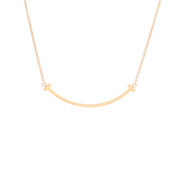 Tiffany & Co. T Smile Pendant Necklace 18K Rose Gold Small