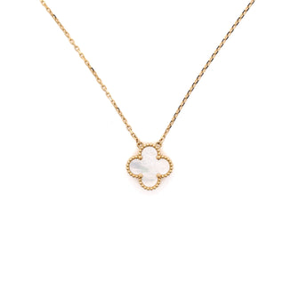 Van Cleef & Arpels Vintage Alhambra Pendant Necklace 18K Yellow Gold and Mother of Pearl