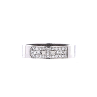Hermes Kelly Ring 18K White Gold with Pave Diamonds PM