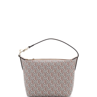 Gucci Ophidia Zip Shoulder Bag GG Shadow Coated Canvas Super Mini