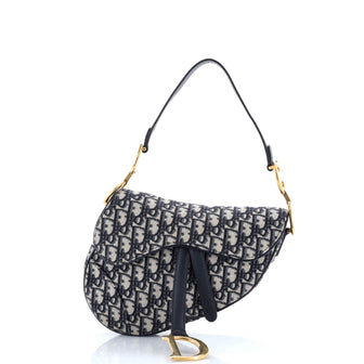 Christian Dior Saddle Handbag Oblique Canvas Medium