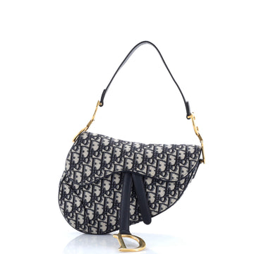 Christian Dior Saddle Handbag Oblique Canvas Medium