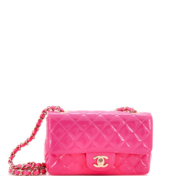 Chanel Classic Single Flap Bag Quilted Patent Mini