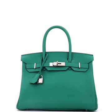 Hermes Birkin Handbag Verso Clemence with Palladium Hardware 30